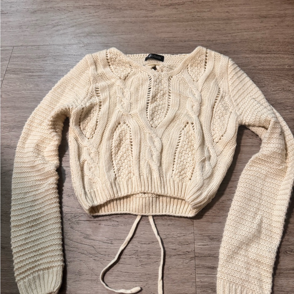 Cable Knit Cream Sweater